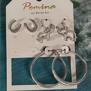 Pomina Silver Earrings Set for Women